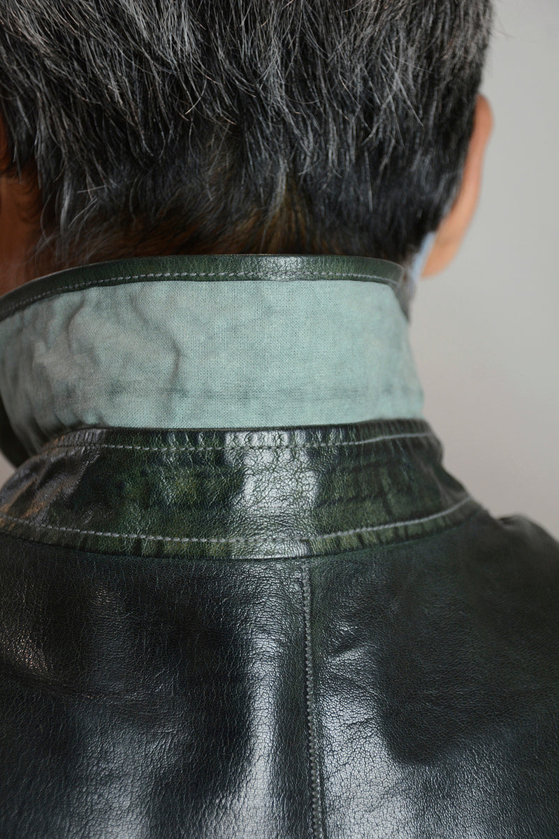 OBJECT DYED LEATHER SHIRT